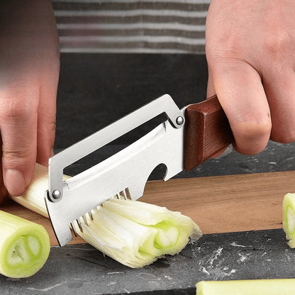 Multifunctional Onion Chopper for Domestic, Industrial, and Commercial Use, Chive Slicer, Peeler, Bottle Opener, Three-in-one Kitchen Grater, Peeler and Vegetable Slicer, Sturdy Stainless Steel with Onion Chopper - Multifunctional Kitchen Tool.