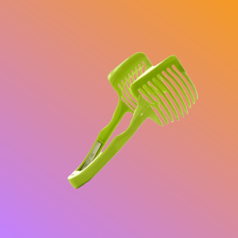 Green Multi-functional Vegetable and Fruit Slicer, Food-Grade Plastic Handheld Kitchen Tool, Suitable for Lemons and Tomatoes, Ergonomic Design, Easy to Use at Home or in Restaurants