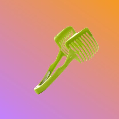 Green Multi-functional Vegetable and Fruit Slicer, Food-Grade Plastic Handheld Kitchen Tool, Suitable for Lemons and Tomatoes, Ergonomic Design, Easy to Use at Home or in Restaurants