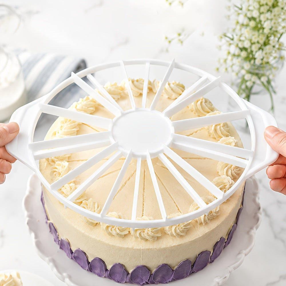 1pc Cake Slicer Divider, Round Plastic Cake Cutting Guide, Equal Slice Cake Cutter Tool for Birthday Cakes, Cheesecake, Pizza, Pies & Desserts