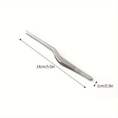 1pc/4pcs Baking Cake Plating Tweezers Decorating Tool, 430 Stainless Steel Molecular Gastronomy Stainless Steel Tool, Chef's Plating Cooking Tongs