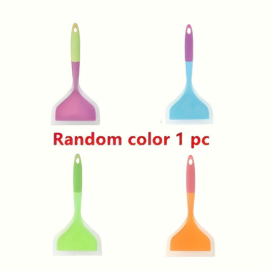 One Random Multi-functional Silicone Spatula in 4 Colors - Non-stick and Heat-resistant, Suitable for Cooking, Stirring and Barbecuing - Perfect for Making Pancakes, Steaks and Barbecue Food