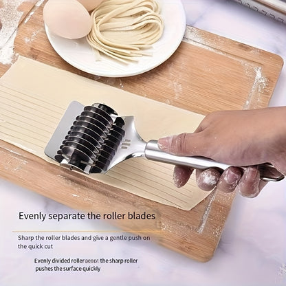 Stainless Steel Noodle Cutter, Multi-functional Manual Noodle Maker for Home Use, Kitchen Noodle Press Machine, Roller Noodle Slicer Tool